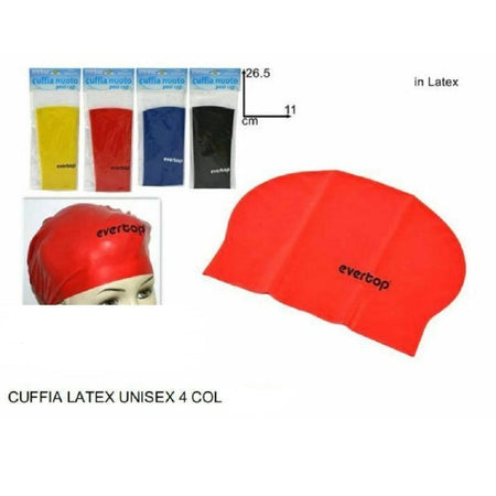 Cuffia Piscina Mare Nuoto Colorate In Lattice Latex Unisex 11x26.5cm 4 Colori