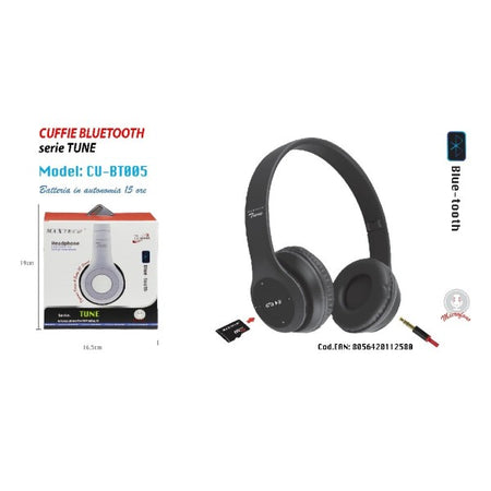 Cuffie Bluetooth Serie Tune Microfono Per Smartphone Musica Maxtech Cu-bt005