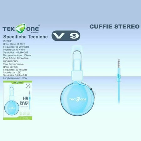 Cuffie Stereo Tekone V9 Con Microfono Dinamiche Headphones Hi-fi Rosa Azzurro  Trade Shop italia - Napoli, Commerciovirtuoso.it