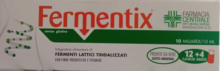 Fermentix 10 miliardi fermenti lattici tindalizzati con fibre probiotiche e  vitamine 12 fiale + 4 in omaggio - commercioVirtuoso.it