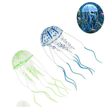 Decorazione Medusa In Silicone Per Acquario Dolce E Marino Fluorescente Pesci