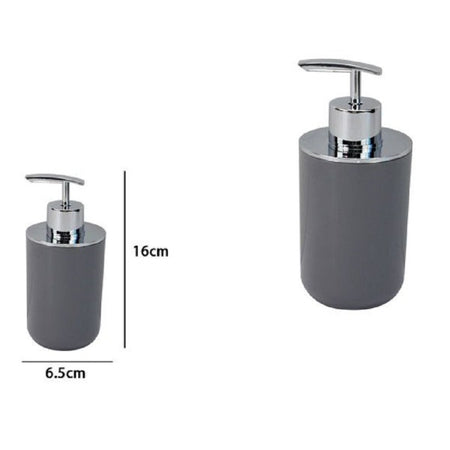 Dispenser Porta Sapone Liquido Grigio Silver Per Ricambio Accessori Bagno 79892