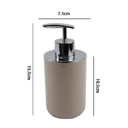 Dispenser Porta Sapone Liquido Tortora Silver Per Ricambio Accessori Bagno 69465