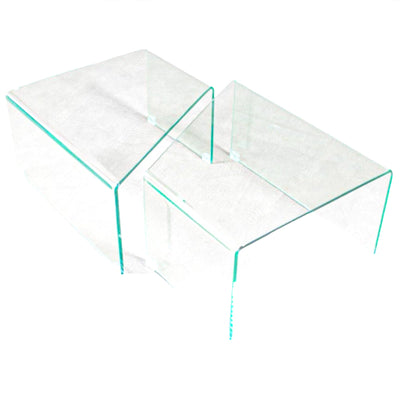 Tavolino componibile, in vetro trasparente, per arredamento interni Casa e cucina/Arredamento/Studio/Mobiletti e credenze/Credenze Decor Space - Altamura, Commerciovirtuoso.it