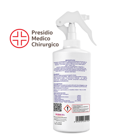Igienizzante spray per ambienti 500ml con Silverion 2400 Spray Igienizzante  antimicrobico igienizzante per Locali Di Somministrazione Alimenti -  commercioVirtuoso.it