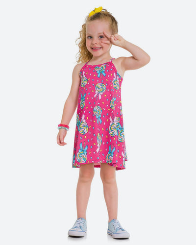 Vestito Bambina Stampato Colorato Estivo Vestitino Lecca Lecca Multi Colore Fantasia Abito Estate Bimba Abitino Casual 100% Cotone ABITO Piccole Canaglie - Tropea, Commerciovirtuoso.it