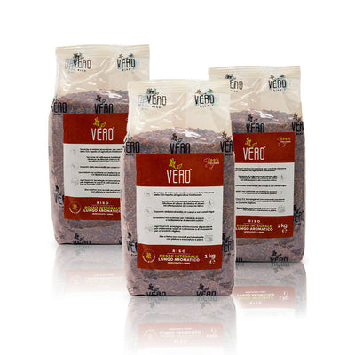Riso rosso integrale REGULAR | 3 pacchi da 1 kg - chicco tai, lungo e sottile, dal sapore aromatico inconfondibile, ricco di fibre e vitamine b. packaging sviluppato con materiali compostabili. Vero Riso