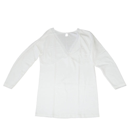 Maglia intima Donna Bianca a manica lunga in Lana con Scollo a V Canottiera con Pizzo LEABLE art. fs604ml Maglia intima donna L'Orchidea - Siderno, Commerciovirtuoso.it