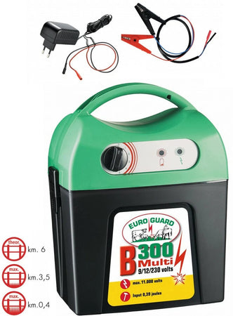 Elettrificatore recinto elettrico per Bovini ed Equini "B300 Multi" 9/12/230 V Commercio Industria e Scienza/Attrezzature e forniture agricole/Strutture/Recinzioni La Zappa - Altamura, Commerciovirtuoso.it