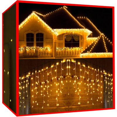 Luci natalizie bianco caldo - ghiaccioli 300 LED 31V