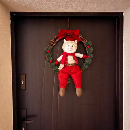ghirlanda di Natale Elfo 36x58 cm addobbi per porta