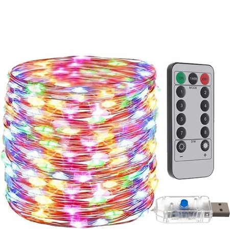 Luci natale multicolore USB - fili 300 LED
