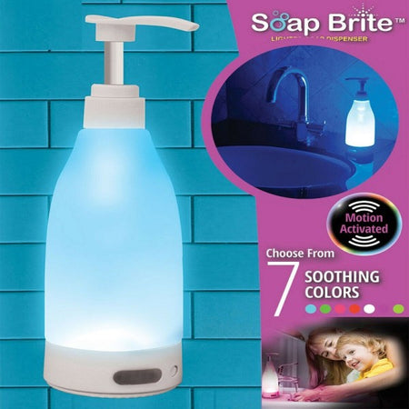 Erogatore Sapone Bottiglia Mani Soap Brite Sensore Dispenser Notturna Led Luce