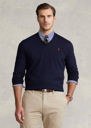 Ralph Lauren Maglione Uomo Scollo a V Slim Fit 100% Cotone Pullover Classico Logo Cavallino Ricamato Moda/Uomo/Abbigliamento/Maglioni e cardigan/Maglioni Euforia - Bronte, Commerciovirtuoso.it