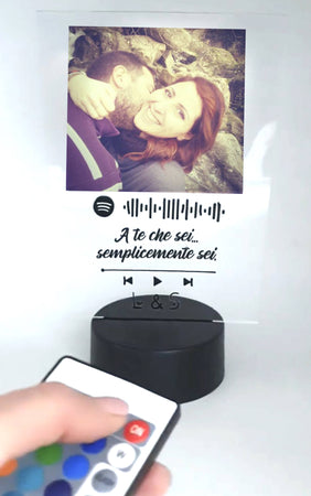 Lampada Multicolor Personalizzata Con Foto A5 Dedica E Codice Spotify  Telecomando Incluso 