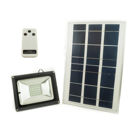Faro Led A Energia Solare Con Pannello Fotovoltaico Crepuscolare + Telecomando W