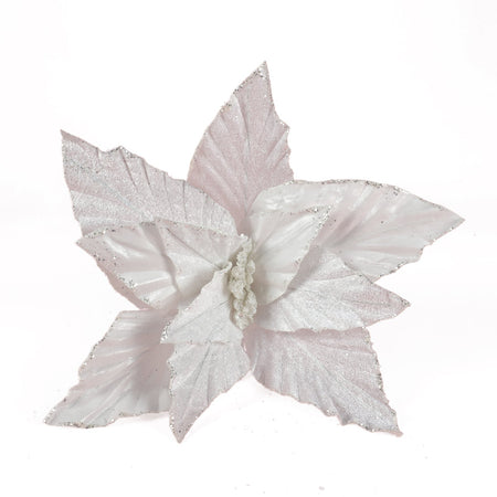Ramo decorativo natalizio "Fiore Bianco" con petali in tessuto da 40 cm Casa e cucina/Decorazioni per interni/Addobbi e decorazioni per ricorrenze/Decorazioni natalizie/Ghirlande e corone MagiediNatale.it - Altamura, Commerciovirtuoso.it