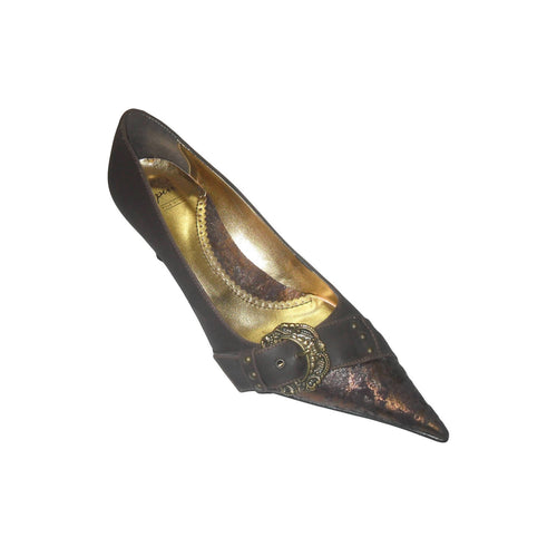 Calzature donna decoltè Scarpa elegante Signora Marrone con fibia Made in italy calzature donna L'Orchidea - Siderno, Commerciovirtuoso.it