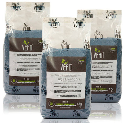 Riso ebano nero integrale REGULAR | 3 pacchi da 1 kg - coltivazione breed feeding per un prodotto più naturale. packaging sviluppato con materiali compostabili.