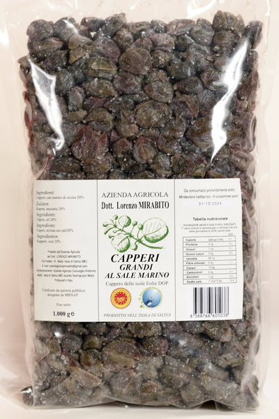 Capperi Grandi Dop Sottosale Di Salina in Busta Da 1 Kg Azienda Agricola Dott. Lorenzo Mirabito Alimentari e cura della casa/Cibi in scatola e conserve/Olive e sottaceti/Capperi Azienda Agricola Mirabito - Salina, Commerciovirtuoso.it