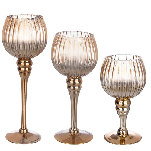 Calice decorativo Varanasi natalizio in Vetro color Marrone Set 3 Casa e cucina/Decorazioni per interni/Addobbi e decorazioni per ricorrenze/Decorazioni natalizie/Oggettistica MagiediNatale.it - Altamura, Commerciovirtuoso.it