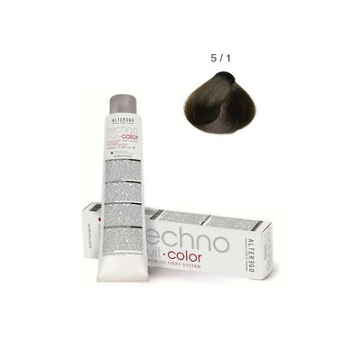 Alterego Techno Fruit Color 5/1 Castano Chiaro Cenere 100 Ml Serie Cenere/cenere Intenso Con Keratin Delivery System.