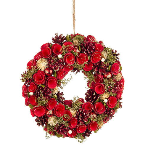 Ghirlanda tonda Becky in polistirolo color Rosso decorazione natalizia Casa e cucina/Decorazioni per interni/Addobbi e decorazioni per ricorrenze/Decorazioni natalizie/Orpelli e festoni MagiediNatale.it - Altamura, Commerciovirtuoso.it