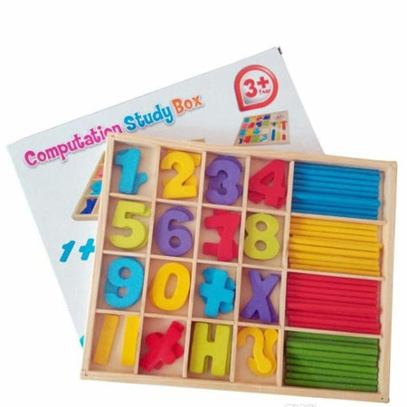 Gioco Educativo Bambini Numeri Lettere Bastoncini Legno Colorato