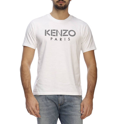 Kenzo Paris T-Shirt Uomo Bianca Maxi Logo 100% Cotone KENZO Maglia Maniche Corte Girocollo Per Lui T-Shirt Kenzo Paris Bianco Euforia - Bronte, Commerciovirtuoso.it