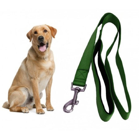 Guinzaglio Corto Per Cane Cani In Nylon 120cm Verde Militare Con Moschettone