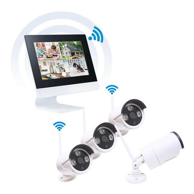 Kit Videosorveglianza Wifi Dvr Nvr Ipcam 4ch Monitor Lcd 10 4 Telecamera Hd Gloriashoponline