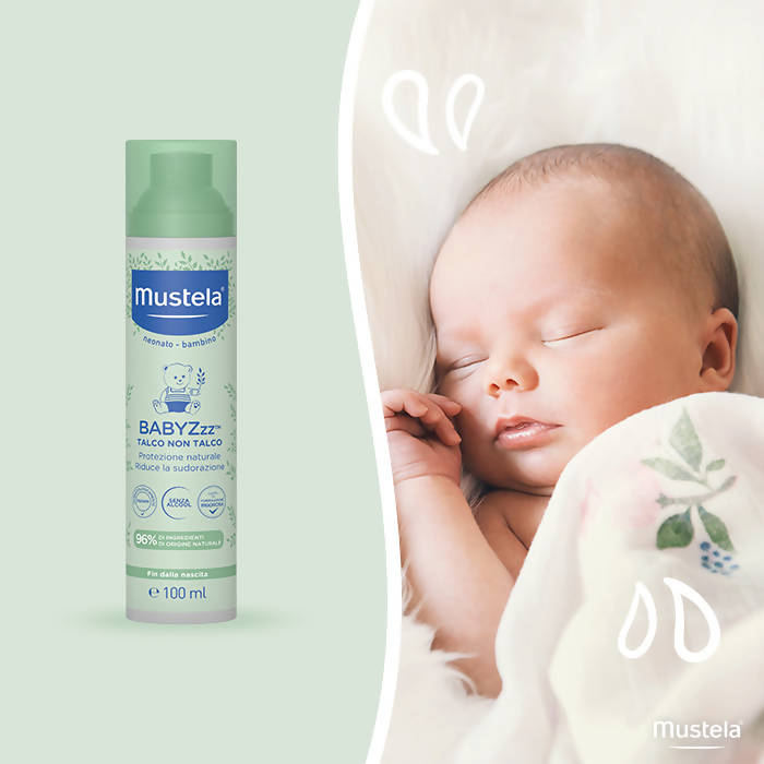 MUSTELA Talco Non Talco BABYZzz 100ml Spray Anti Zanzare Specifico per  Neonati e Bebè 96% Naturale 0 Alcol 