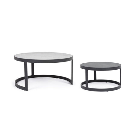 Tavolini "jacob" Con Struttura In Allumino Verniciato, Piano In Ceramica, Per Esterno Giardino e giardinaggio/Arredamento da giardino e accessori/Tavoli e tavolini/Tavolini da appoggio Decor Space - Altamura, Commerciovirtuoso.it