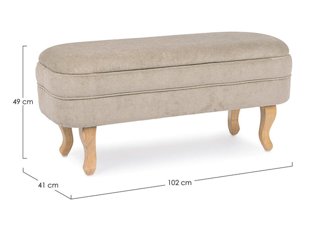 Panca Contenitore "Chenille" per interno, con Struttura In Legno Di Pino E Compensato, da 102x41x49h cm Casa e cucina/Arredamento/Ingresso/Panche contenitore Decor Space - Altamura, Commerciovirtuoso.it