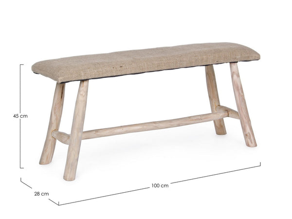 Panchina "Sarika" per interno, con Seduta In Iuta, da 100x28x45h cm Casa e cucina/Arredamento/Ingresso/Panche contenitore Decor Space - Altamura, Commerciovirtuoso.it