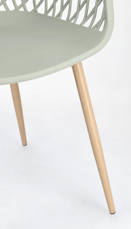 Sedia "Optik" con gambe in acciaio verniciate effetto legno naturale, per arredo interno 58 x 54 x h 85,5 cm Casa e cucina/Arredamento/Sala da pranzo/Sedie Decor Space - Altamura, Commerciovirtuoso.it