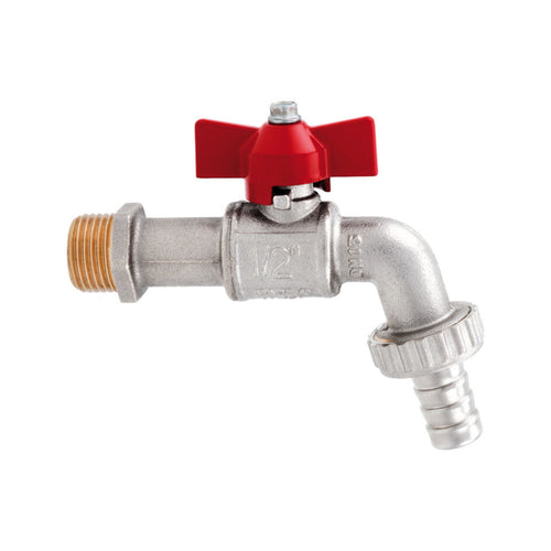 Rubinetto portagomma a sfera con corpo in ottone nichelato maniglia a T Giardino e giardinaggio/Attrezzi da giardino e attrezzature per l'irrigazione/Attrezzature per l'irrigazione/Rubinetti La Zappa - Altamura, Commerciovirtuoso.it
