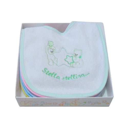 6 Bavaglini Neonato in Cotone Colori Assortiti 6x Bavaglino Bimbo/Bimba Ricamato Giallo Verde Rosa Azzurro prodotti neonato L'Orchidea - Siderno, Commerciovirtuoso.it