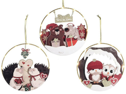 Decoro Natalizio In Metallo E Legno Da Appendere Con Luci Led winterlove Con Coppia Di Animali In 3 Versioni Casa e cucina/Decorazioni per interni/Addobbi e decorazioni per ricorrenze/Decorazioni natalizie/Addobbi e decorazioni/Ciondoli e pendenti Sogno Shop - Assisi, Commerciovirtuoso.it