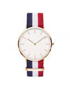 Orologio simil daniel wellington Unisex Classic Cambridge colore bordo Oro Rosa Con Quadrante Tondo Bianco E Cinturino in Tessuto a Righe Blu Bianco E Rosso (9) [RIGENERATO] Moda/Uomo/Orologi/Orologi da polso MFP Store - Bovolone, Commerciovirtuoso.it