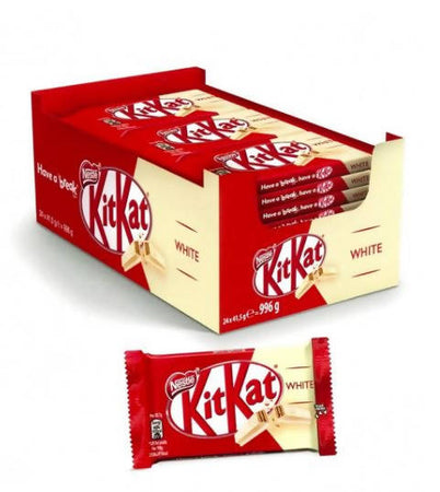 24 pezzi Kit Kat White Nestlé 41,50 gr, confezione 24 pz barrette cioccolato e snack dolci Non solo caffè online - Albano Laziale, Commerciovirtuoso.it