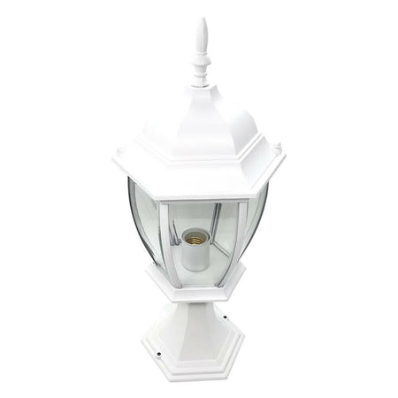 Lampioncino Da Cancello Lampione Per Giardino Lanterna In Vetro E27 Bianco Es45
