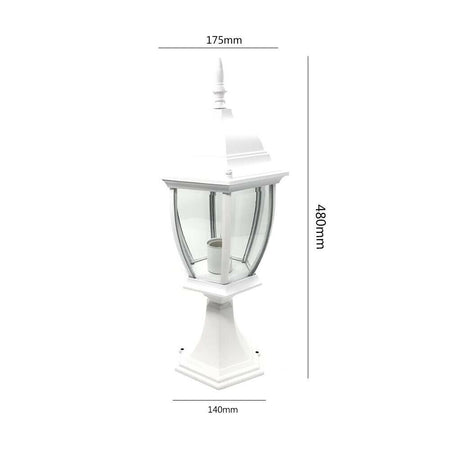 Lampioncino Da Cancello Lampione Per Giardino Lanterna In Vetro E27 Bianco Es45