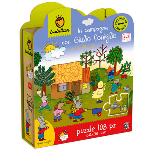 Ludattica Puzzle in Campagna Con Giulio Coniglio Puzzle Classico Bambini 5  Anni Puzzle 108pz 50x35 Cm 