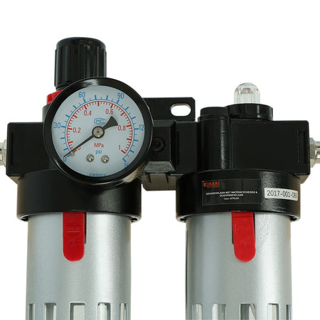 Regolatore di pressione compressore con separatore d'acqua e nebulizzatore  d'olio 