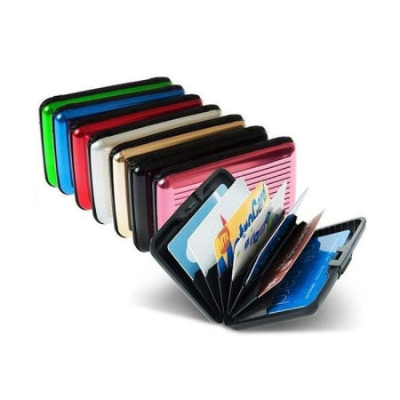 Kit 2 Portafoglio Alluminio Porta Carta Carte Di Credito Antiurto Wallet