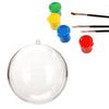 Kit 6 Palline Trasparenti Da 8cm Con Temepere E Pennelli Decorazioni Natalizie