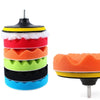 Kit Di 6 Spugne Disco Velcro Lucidante Con Adattatore Per Lucidatura Auto 3 5 6