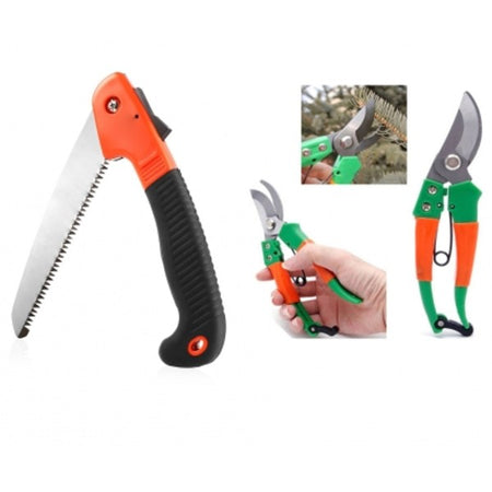 Kit Sega A Mano Pieghevole + Cesoie Forbici Giardinaggio Per Potatura Manganese Fai da te/Utensili elettrici e a mano/Attrezzi da giardinaggio/Seghe/Seghe per potatura Trade Shop italia - Napoli, Commerciovirtuoso.it