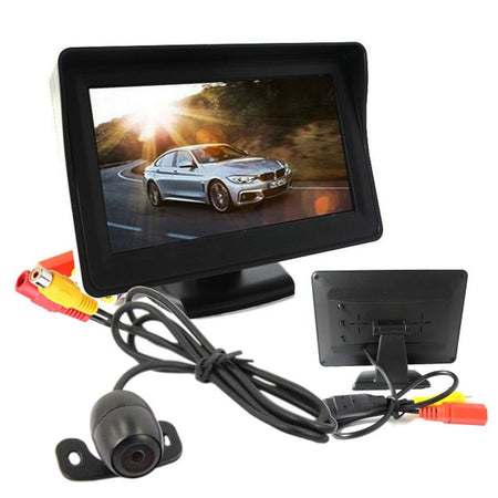 Kit Telecamera Retromarcia Monitor 4,3" Tft Lcd Staffata Cablata Auto Camper